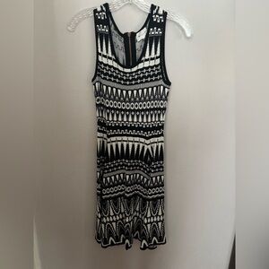 Milly Black and White Sleeveless Sweater Dress